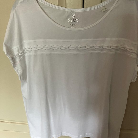 Sprit Organic Cotton white short sleeve Blouse - Size - see description NWOT - Picture 1 of 3